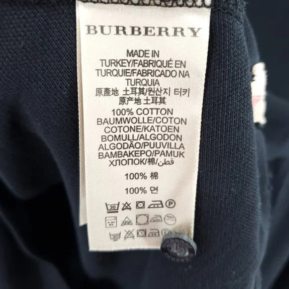 Men's Burberry Brit 100% Cotton Long Sleeve Polo S Black - Picture 16 of 16